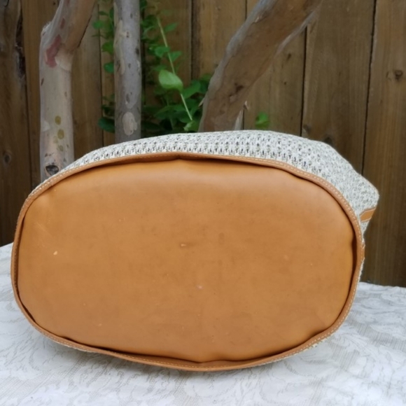 Vintage Rare Ursula Beaugeste Paris Woven  Tote Bag with Leather trim - Picture 10 of 13